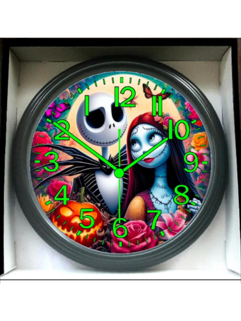 REVERSE TICKING CLOCK Nightmare Before Christmas Glow In Dark Halloween Clock